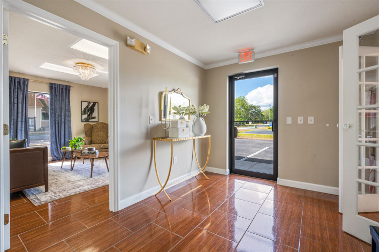 private back-of-house entry