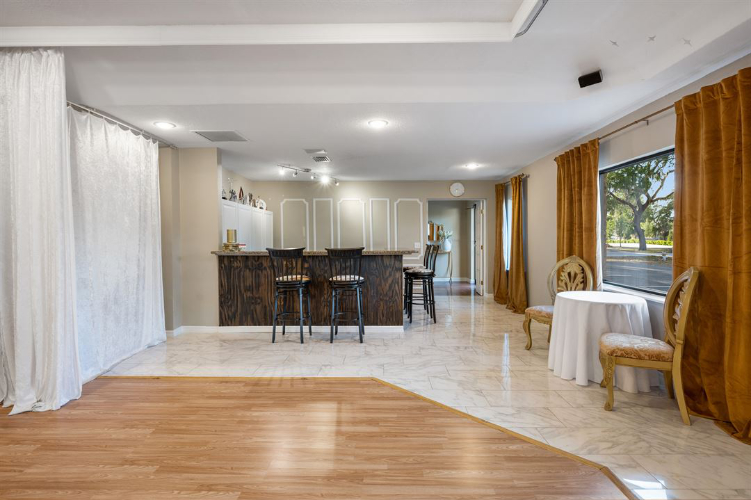 Event venue reception bar