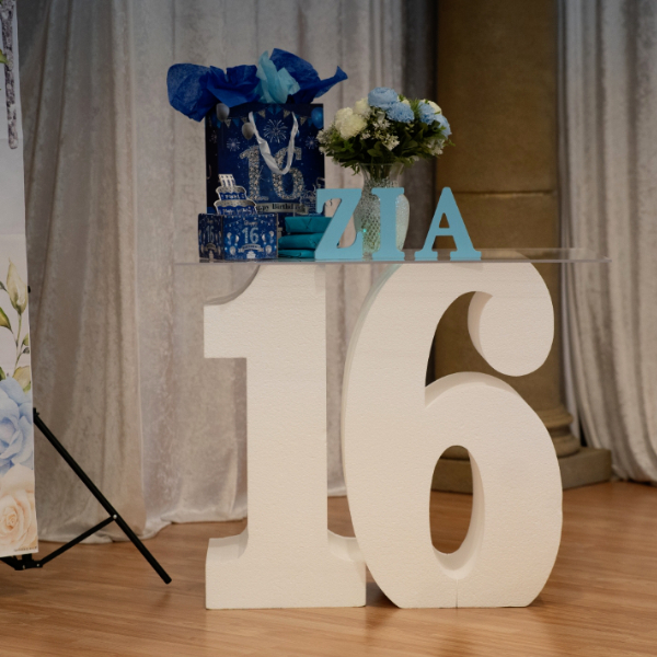 custom sweet 16 table for rent