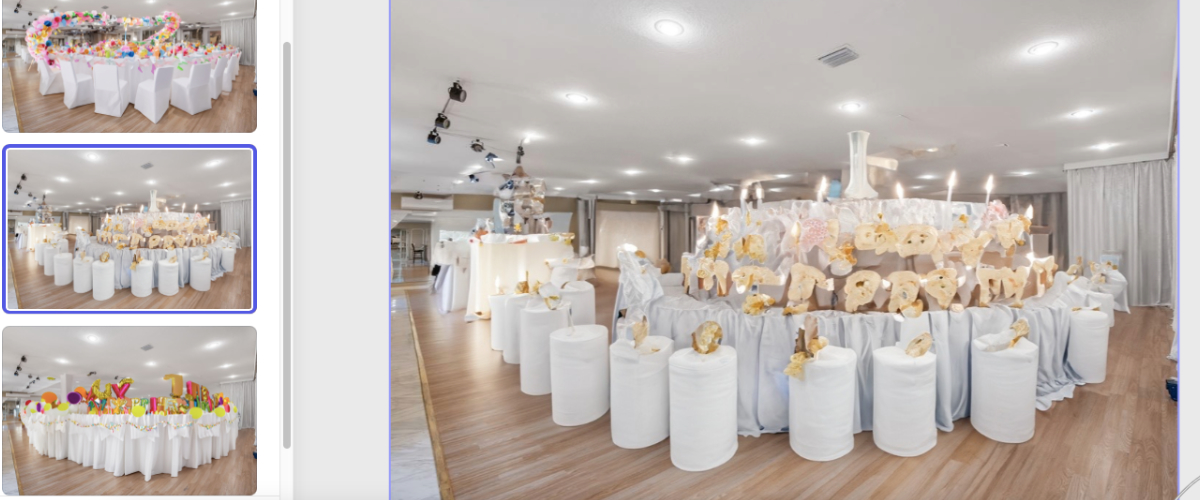 unique seating stools with draped table towers