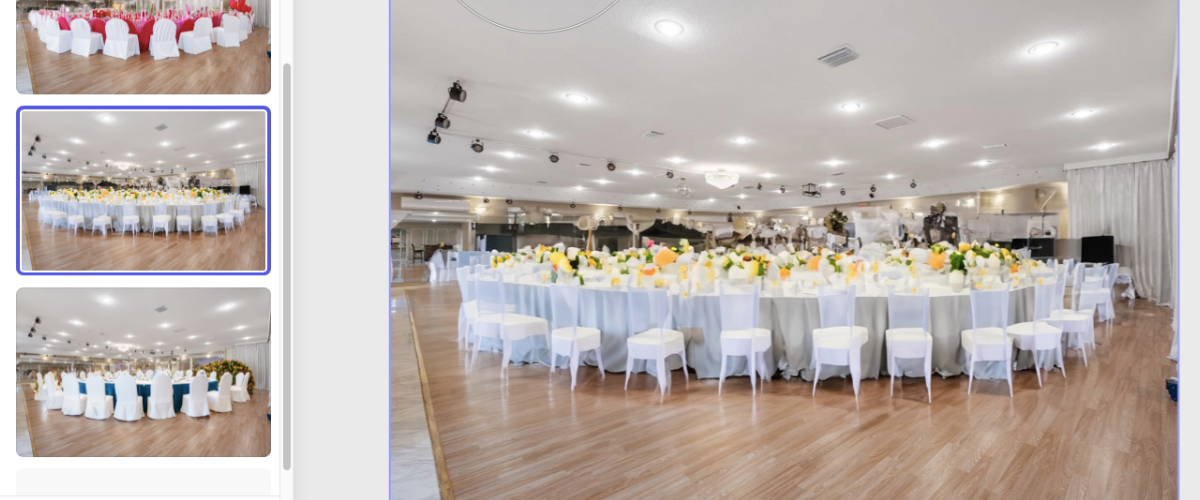large round table with acrylic chairs and yellow centerpieces
