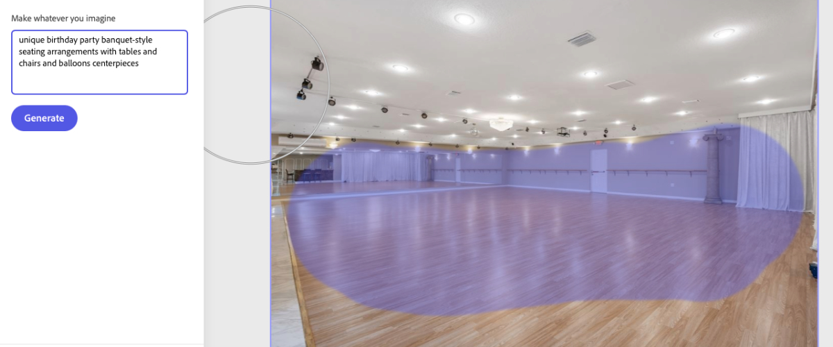 setting up the ai generative fill on adobe express